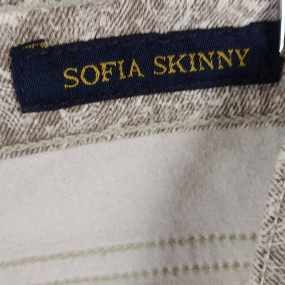 Lucky Brand Sofia Skinny Gold Tan Paisley Print Mid Rise Color Denim Ankle Jean - Picture 6 of 13